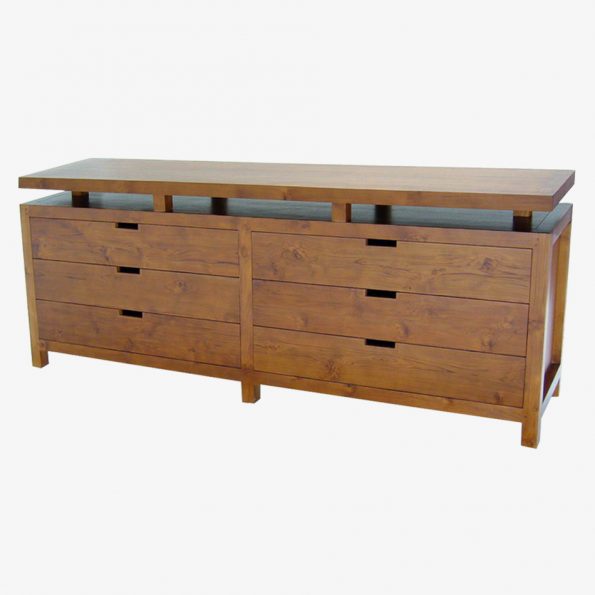 Chest Rattan Large w/6 Drawers Teckococo Wooden Furniture